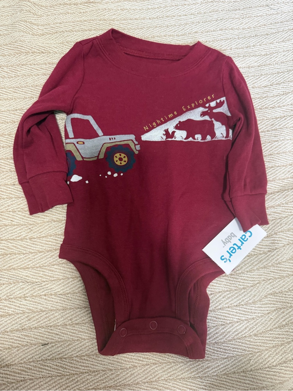 Carter's Maroon 'Nighttime Explorer' Long-Sleeve One-Piece